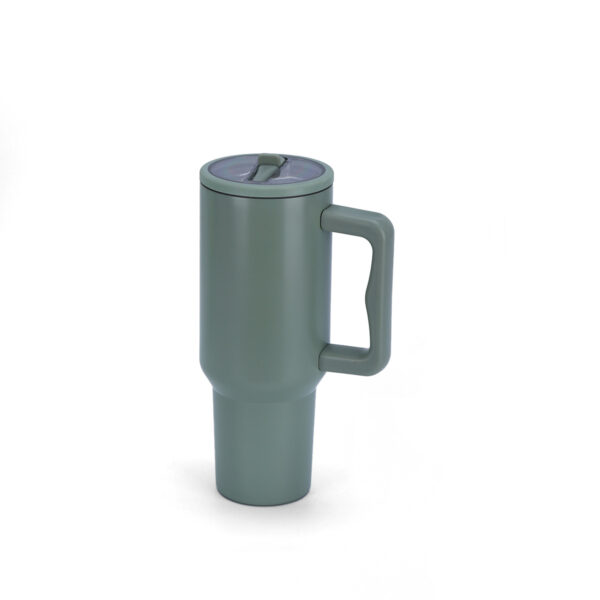 Insulated Stainless Steel Tumbler with Straw and Carry Handle
