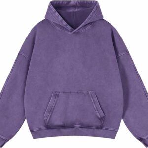 Oversized Acid Wash Vintage Cotton Pullover Hoodie