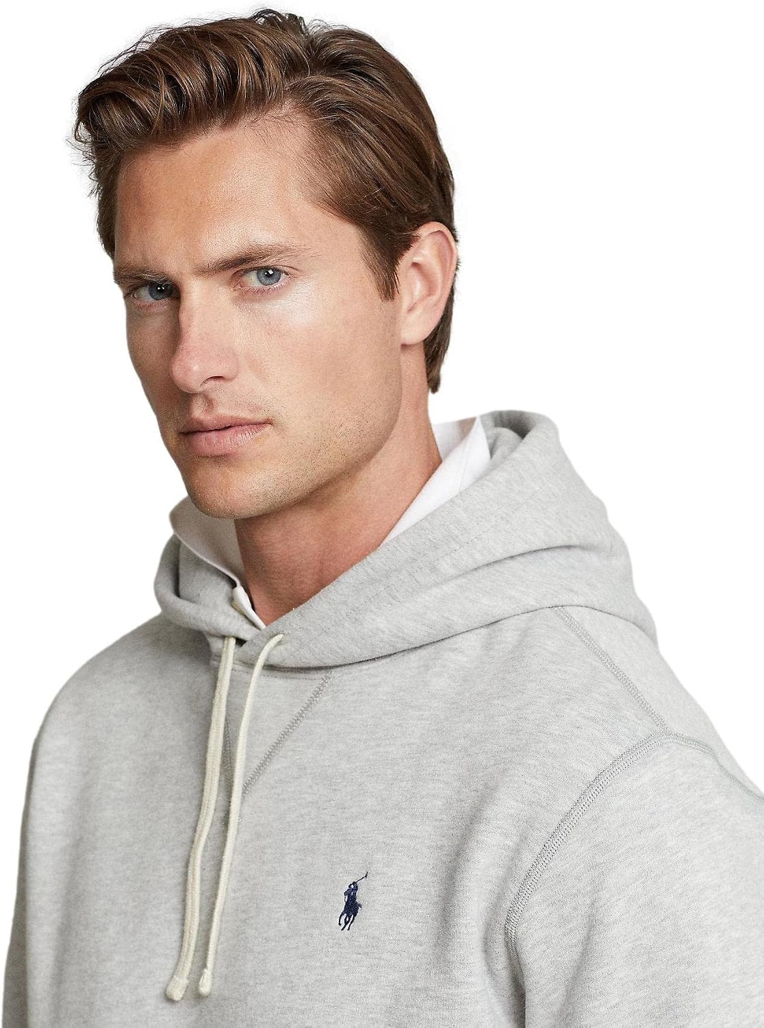 Classic Fleece Drawstring Hoodie Kangaroo Pocket Ribbed Cuffs - Image 3