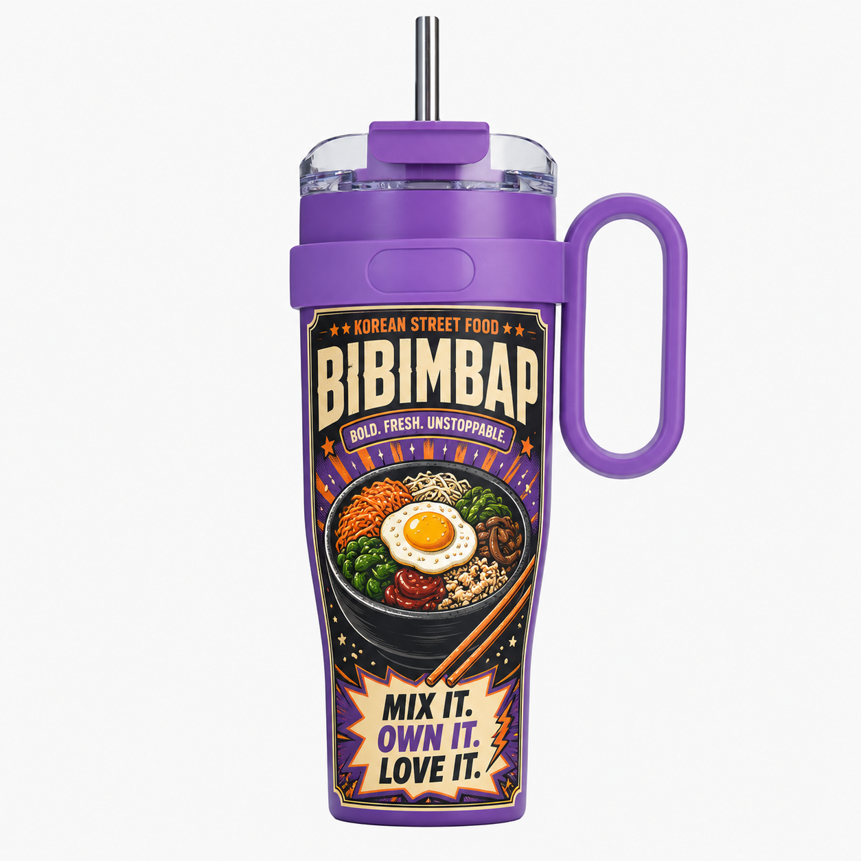 2-in-1 Insulated Stainless Steel Tumbler with Handle and Straw - Image 1