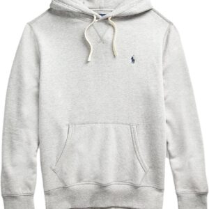 Classic Fleece Drawstring Hoodie Kangaroo Pocket Ribbed Cuffs
