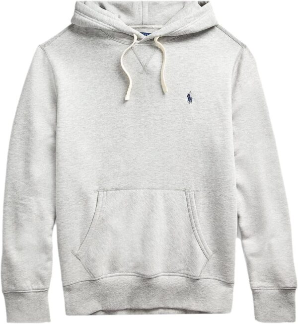 Classic Fleece Drawstring Hoodie Kangaroo Pocket Ribbed Cuffs