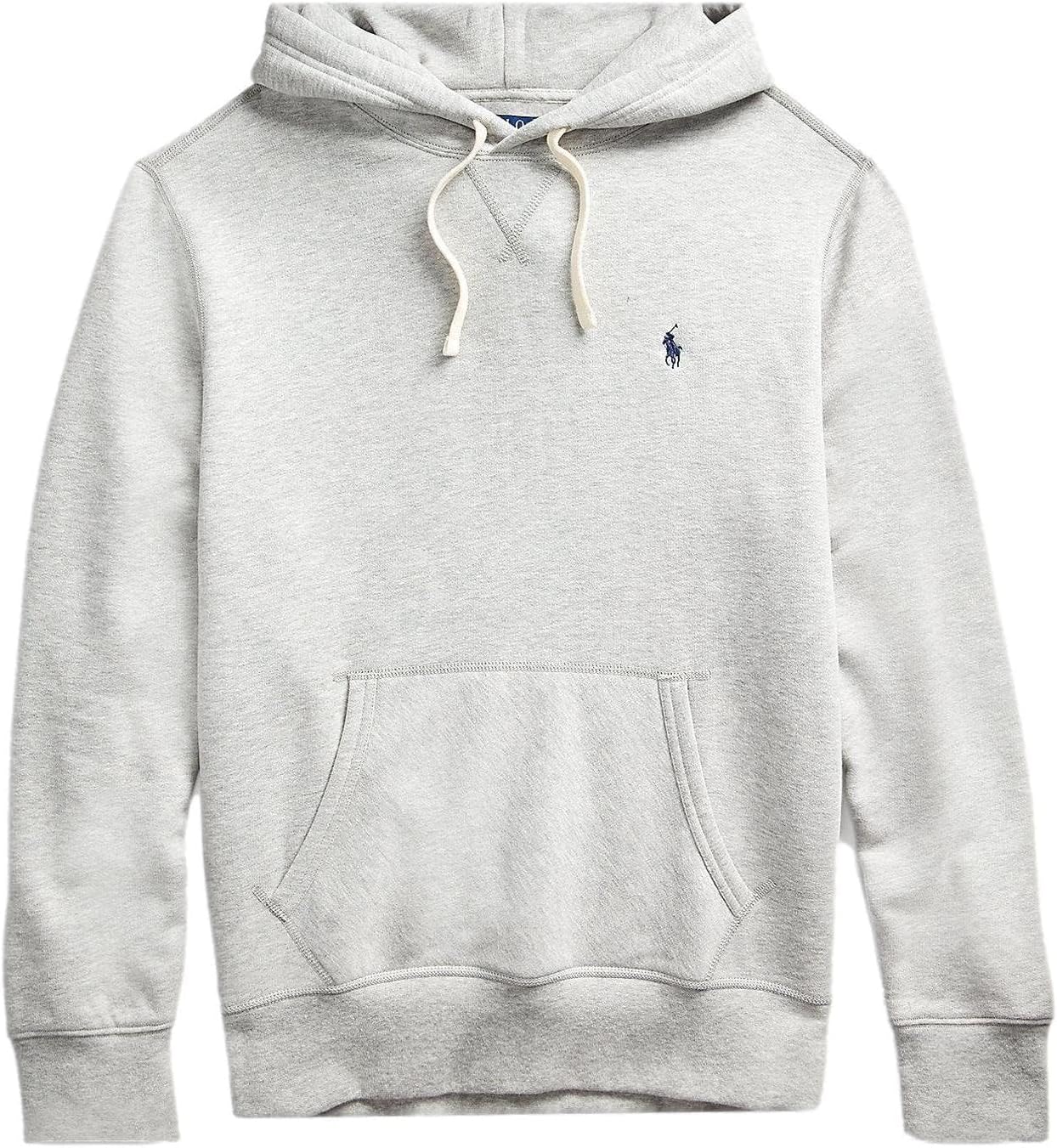 Classic Fleece Drawstring Hoodie Kangaroo Pocket Ribbed Cuffs - Image 1