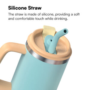 Insulated Stainless Steel Tumbler Jug with Handle and 2-in-1 Lid - Image 2