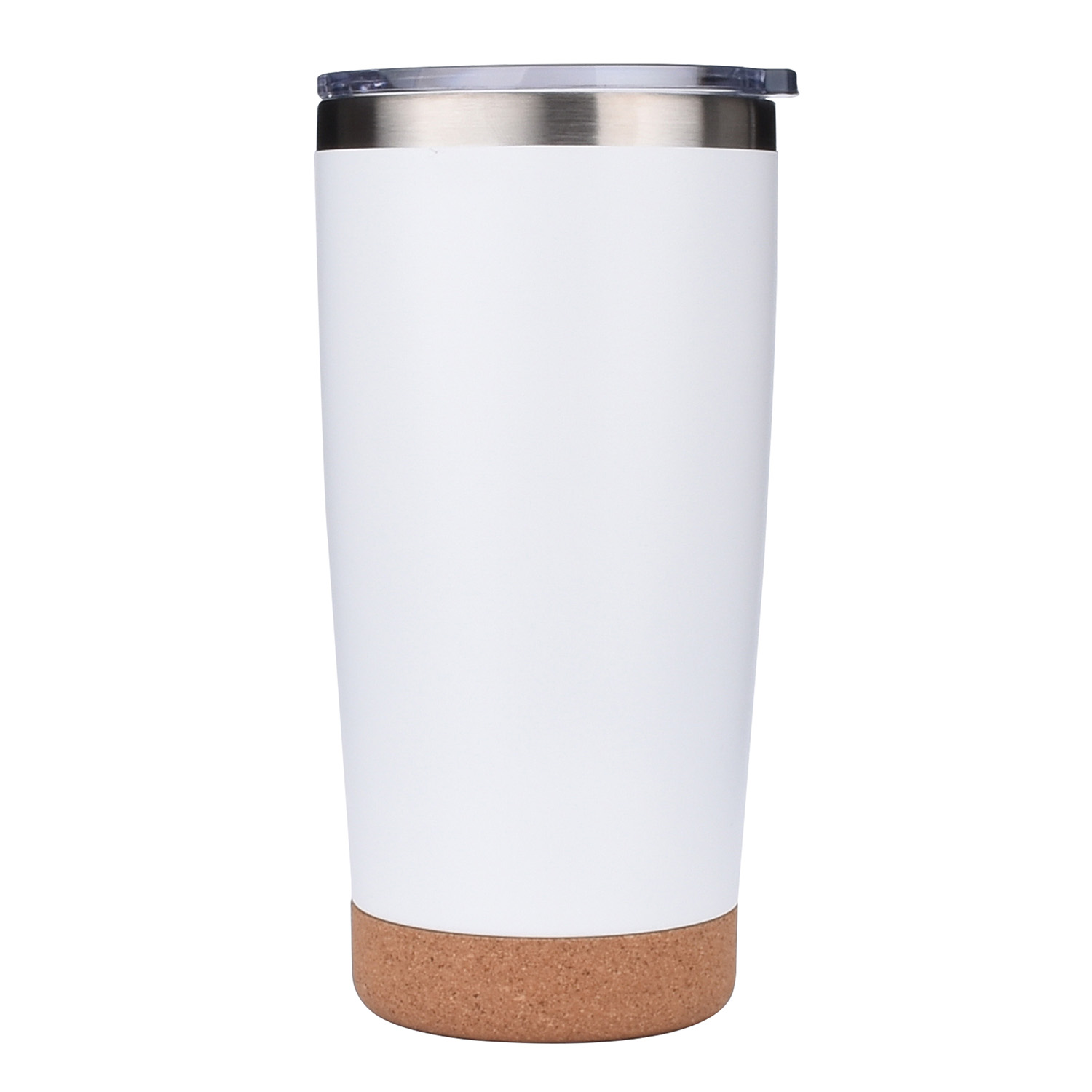 Insulated Tumbler with Cork Bottom and Slide Lid - Image 1