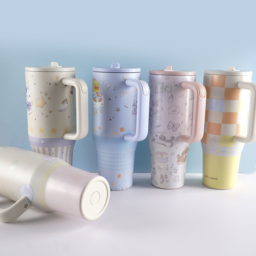 Insulated Stainless Steel Travel Tumbler with Straw and Handle - Image 9