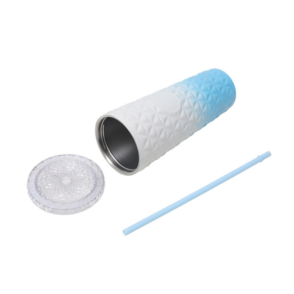 Stainless Steel Tumbler with Removable Straw and Wide-Mouth Lid
