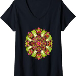 Colorful Kimchi Mandala V-neck T-Shirt