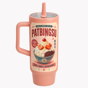 Insulated Stainless Steel Tumbler with Comfort-Grip Handle and Straw Lid